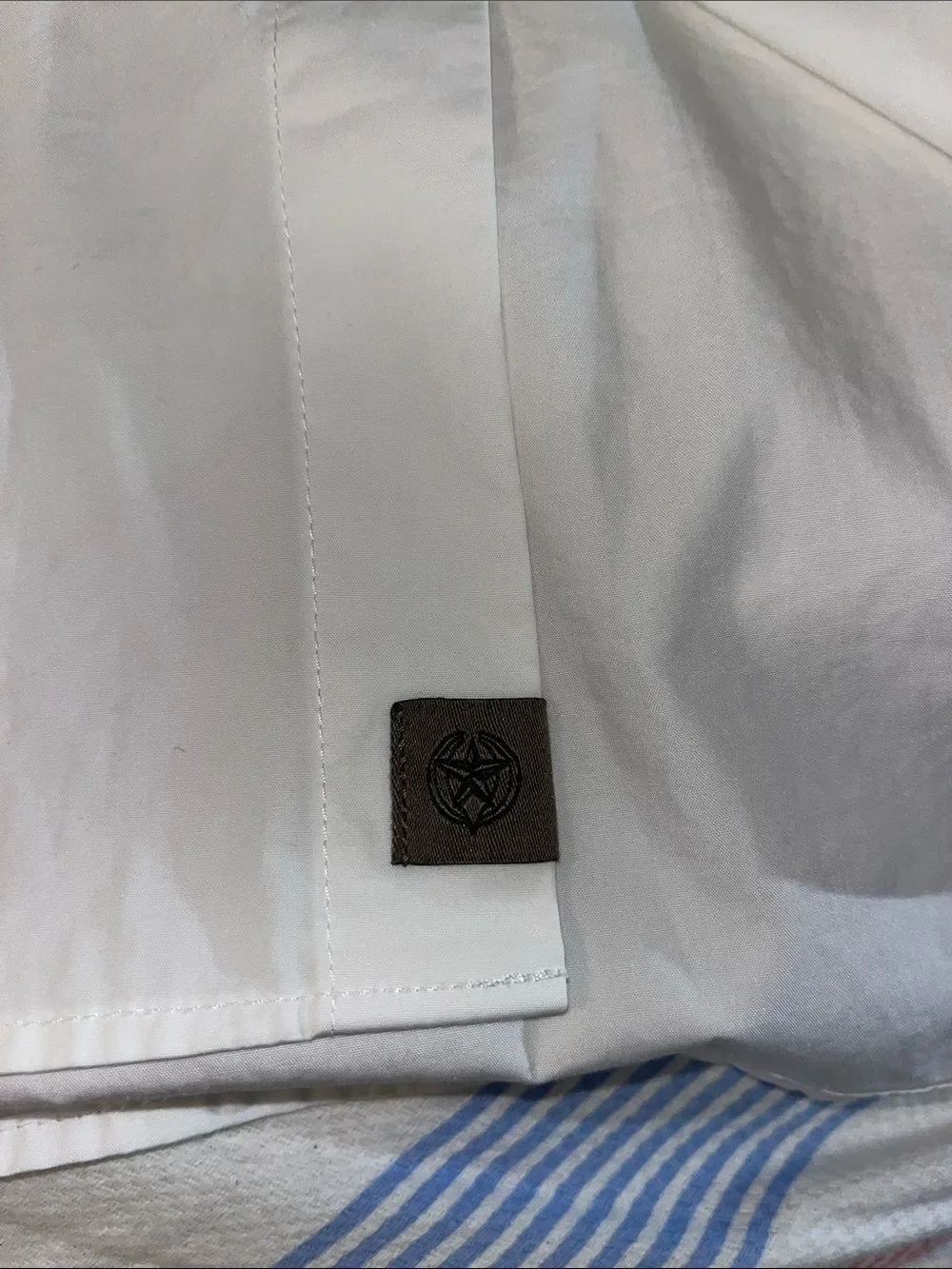 White Banana Republic Luxe Poplin Organic Cotton pocket Shirt Untucked Slim Fit